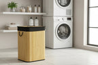 Premium Bamboo Laundry Basket with Lid – 72L Capacity