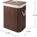 Premium Bamboo Laundry Basket with Lid – 72L Capacity