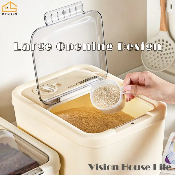 Timed Large-Capacity Rice & Grain Storage Container