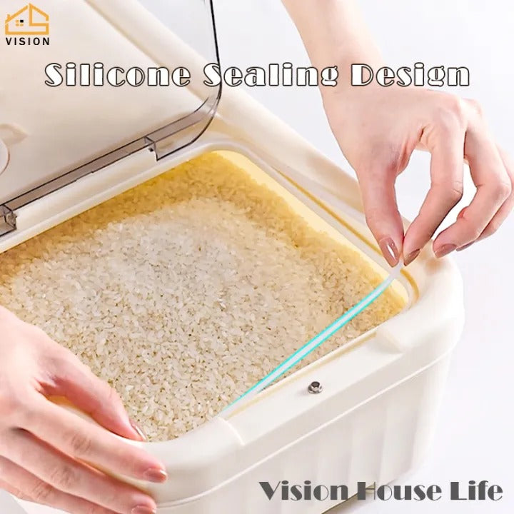 Timed Large-Capacity Rice & Grain Storage Container