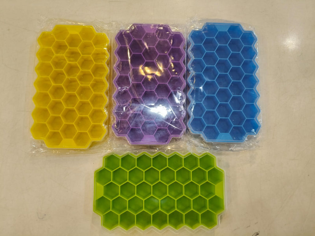 Easy Push Pop Out Square Silicon Ice Cubes Tray Honeycomb Shape