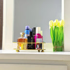 Glassy Golden Vanity Display with Mirror