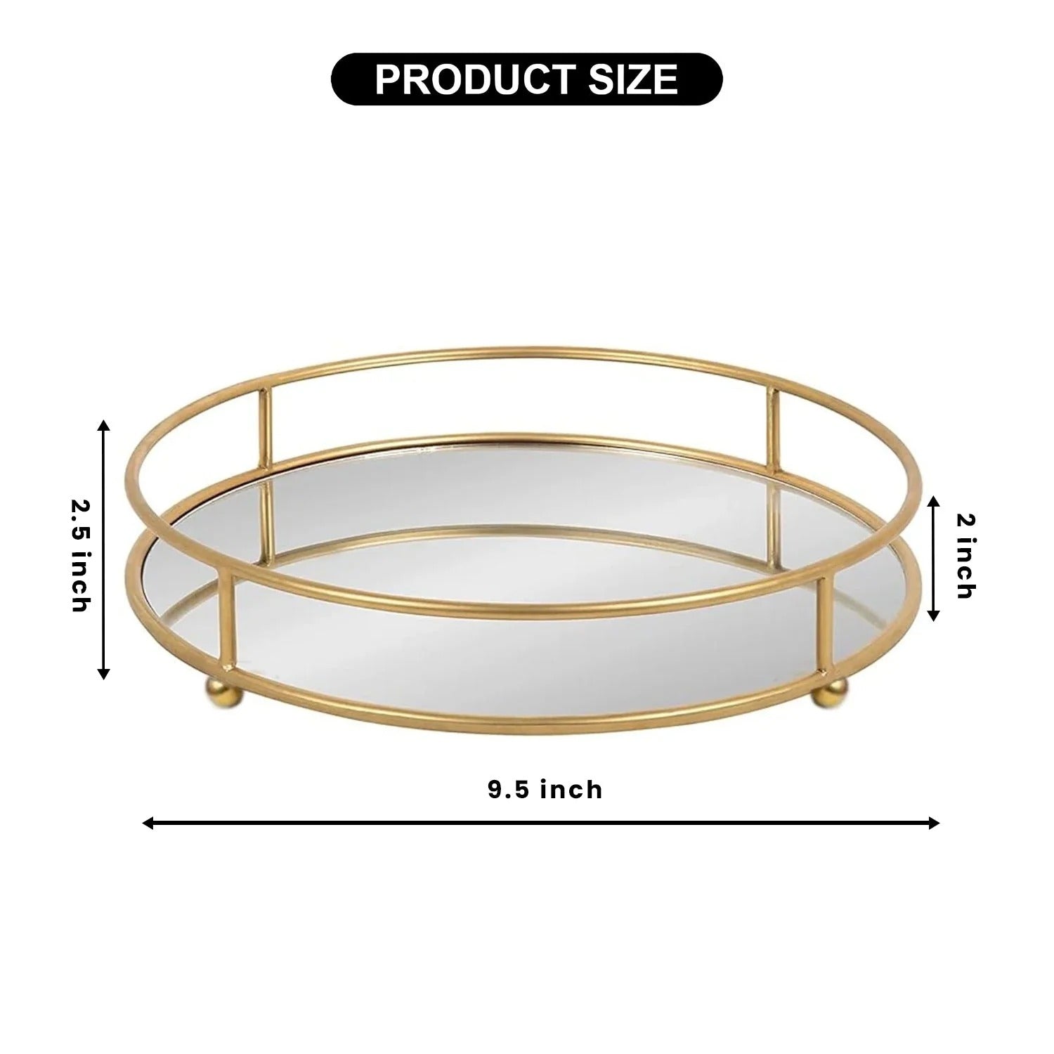 Glassy Golden Vanity Display with Mirror