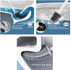 Flexible Silicone Toilet Brush with Floor Holder