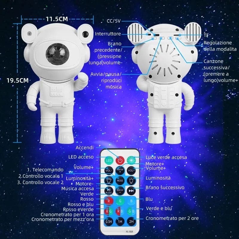 Astronaut Starry Projector Lamp With Remote 