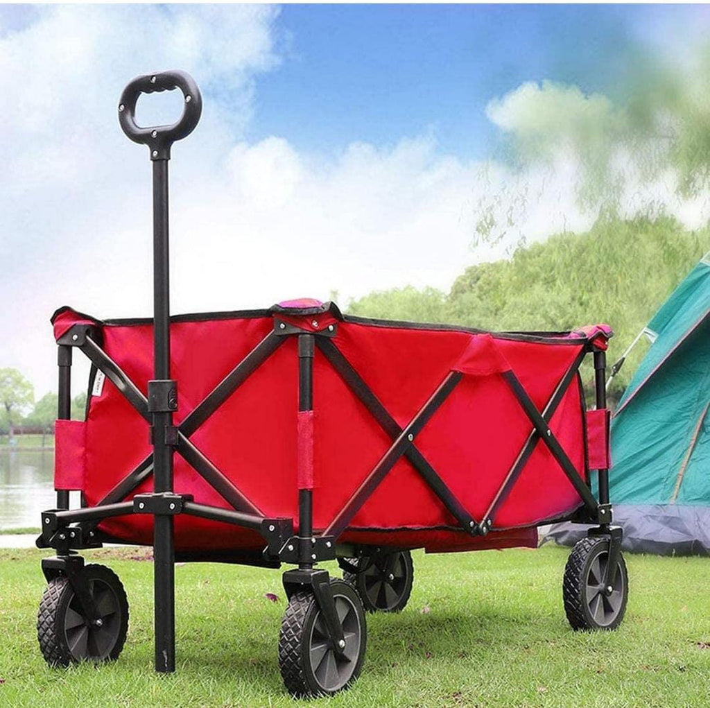 4 Wheel Heavy Duty Folding Bag Garden Trolley Cart Wagon Hand Pull