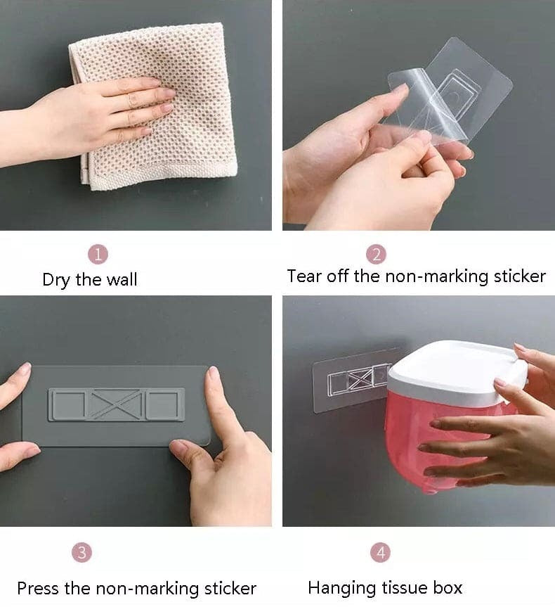 Wall Mounted Sticking Tissue Holder