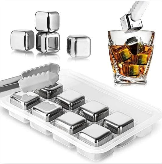 6 Grid Steel Ice Cubes With Clip