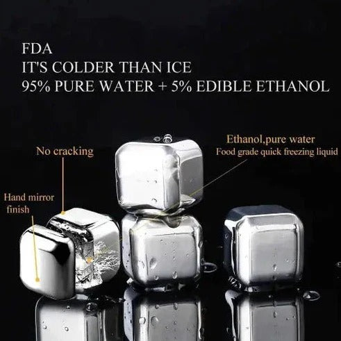 6 Grid Steel Ice Cubes With Clip