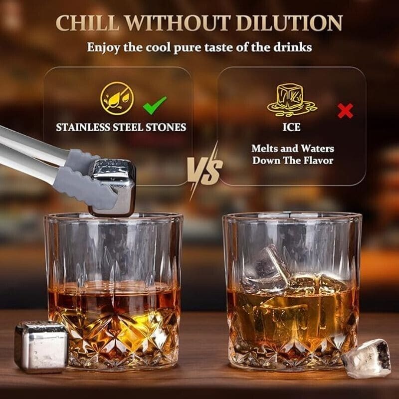 6 Grid Steel Ice Cubes With Clip