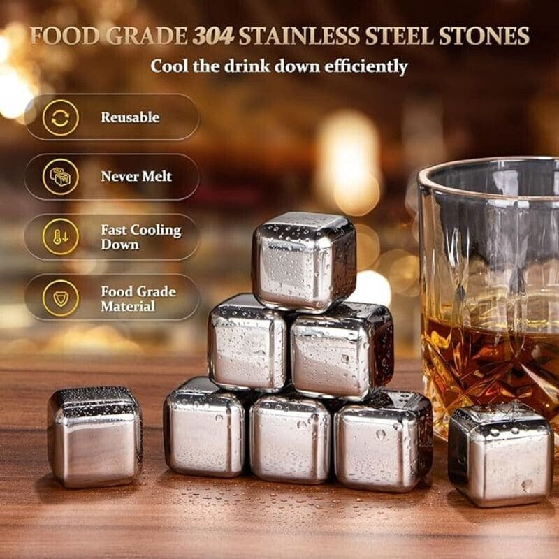 6 Grid Steel Ice Cubes With Clip