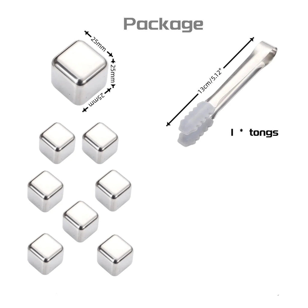 6 Grid Steel Ice Cubes With Clip
