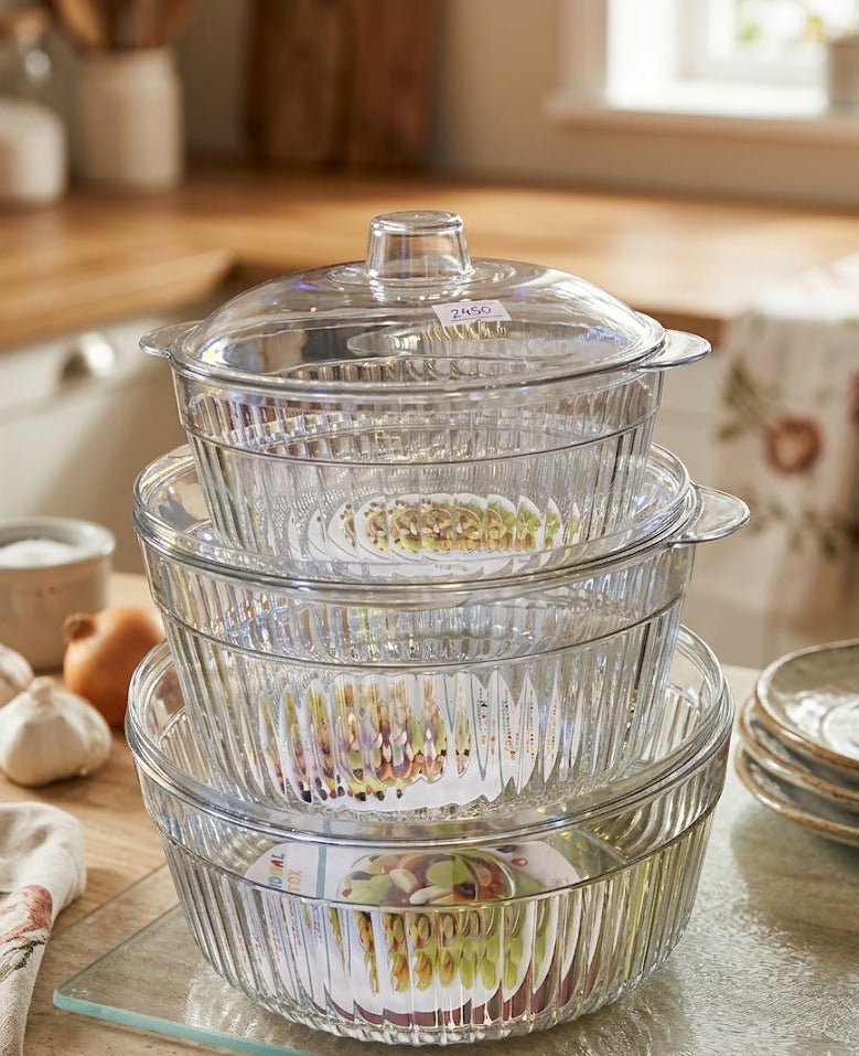3Pcs Plastic Acrylic Bowl Set