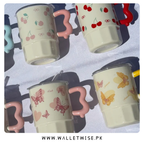 Cherry & Ribbon Ceramic Mug with Lid & Glass Straw (500–550ml)