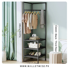 Corner Floor Standing Clothes Rack – Multi-Layer Coat, Hat & Garment Organizer