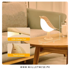 Cute Bird LED Table Lamp – Rechargeable Cordless Touch Night Light