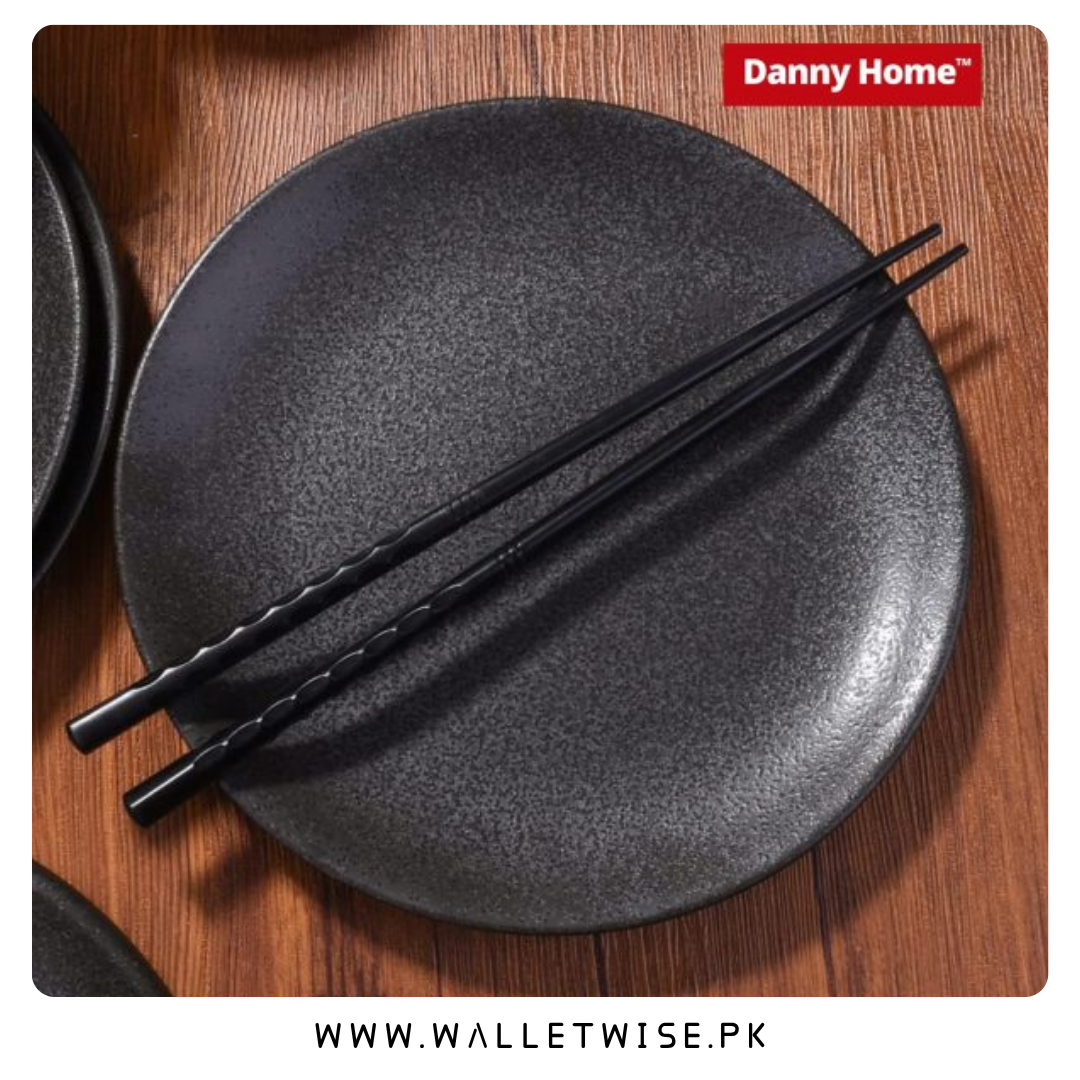Danny Home 7.5-Inch Matte Black Porcelain Flat Plate | Premium Dinner & Dessert Plate