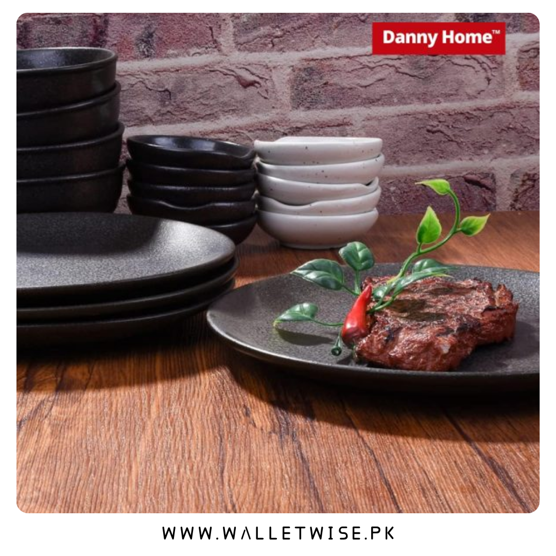Danny Home 7.5-Inch Matte Black Porcelain Flat Plate | Premium Dinner & Dessert Plate
