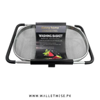 Stainless steel washing basket with 'Danny Home' label on a white background