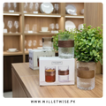 Danny Home Pro Textured Glass Cup Set with Wooden Sleeve – 310ML (Set of 2)