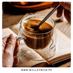 Double Wall Borosilicate Glass Coffee Mug with Handle (200ml)