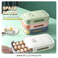 Drawer type egg storage box for refrigerator with freshness tracker and 20 egg capacity storage organizer