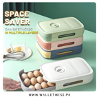 Drawer type egg storage box for refrigerator with freshness tracker and 20 egg capacity storage organizer