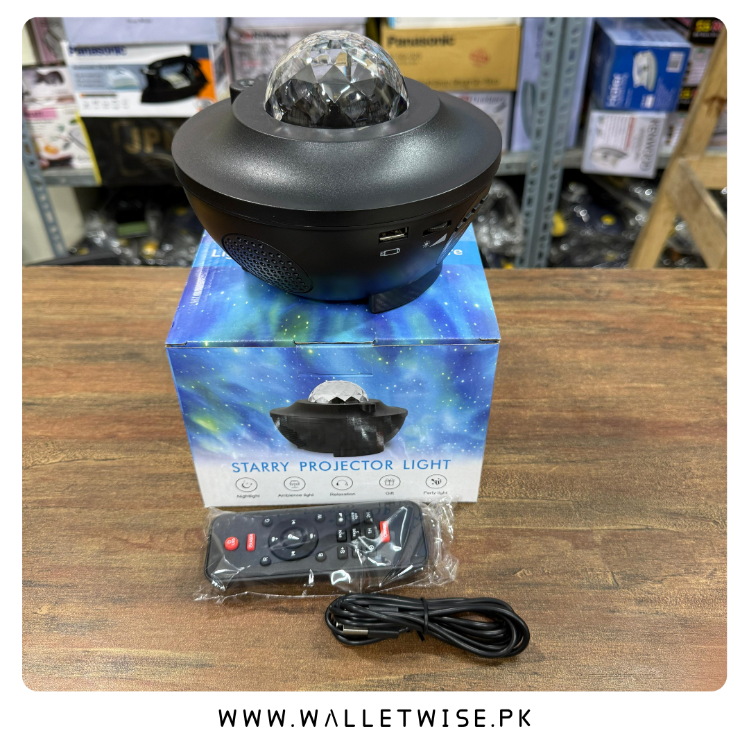 Galaxy Star Projector Night Light with Bluetooth Speaker & Water Wave LED | 21 Lighting Modes