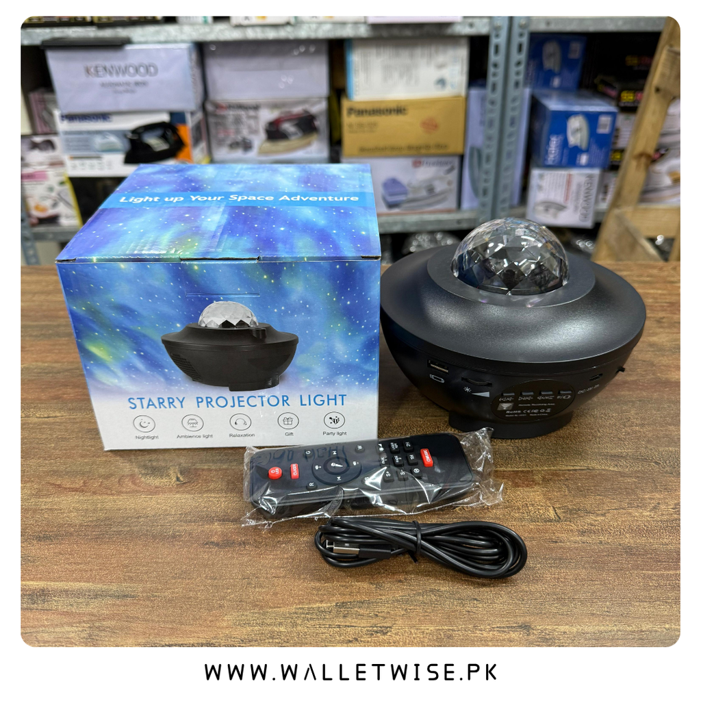 Galaxy Star Projector Night Light with Bluetooth Speaker & Water Wave LED | 21 Lighting Modes