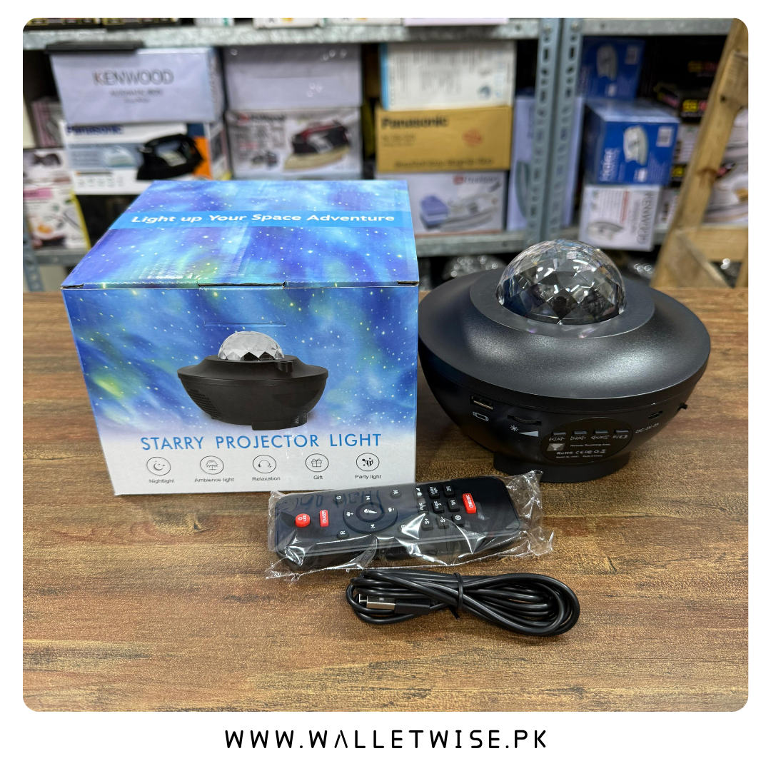 Galaxy Star Projector Night Light with Bluetooth Speaker & Water Wave LED | 21 Lighting Modes
