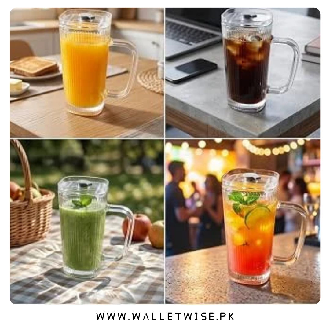 Glass Mason Jar Mug with Handle, Lid & Reusable Straw – 250ML