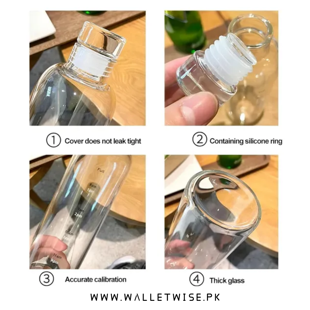 Glass Water Bottle with PP Screw Cap – 350ML, 500ML, 750ML & 1000ML