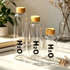 Premium Borosilicate Glass Water Bottle with Bamboo Lid – 350ML|500ML|750ML|1000ML