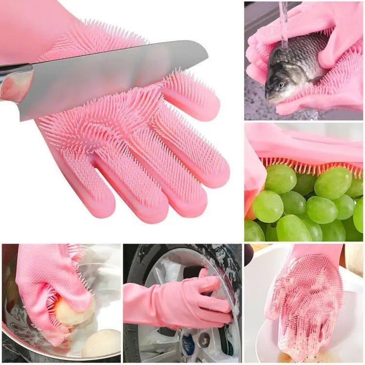 Magic Washing Gloves - Pair Of Silicone Washing Gloves