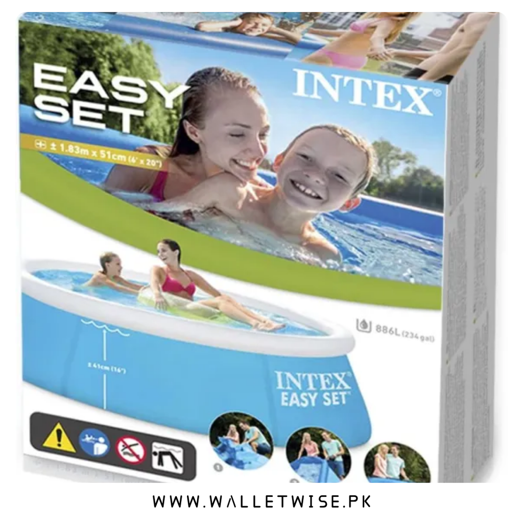 INTEX Easy Set Inflatable Swimming Pool 6ft x 20in (183 × 51 cm)