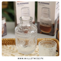 Luxury Embossed Glass Bedside Carafe Set with Tumbler Lid (600ml)