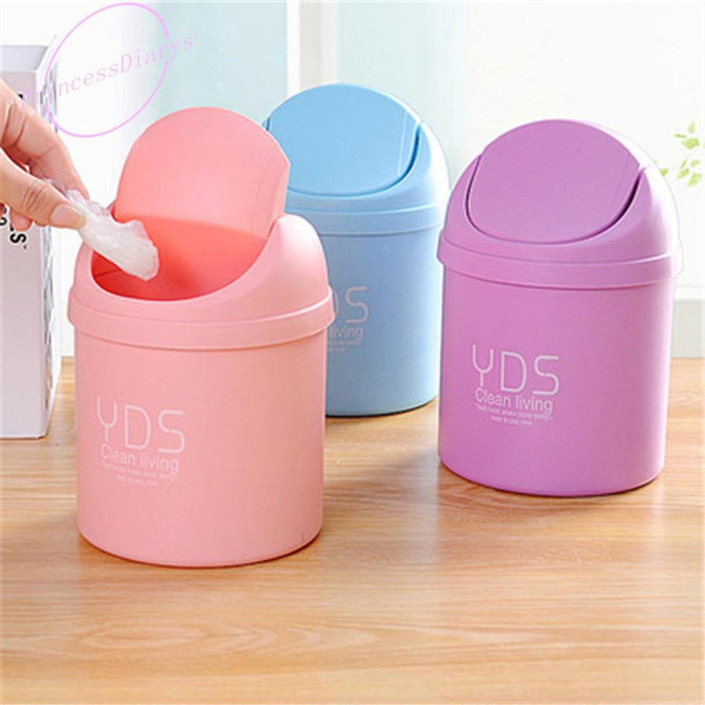 Mini Desktop Trash Bin with Flip Lid – Portable Car & Table Dustbin