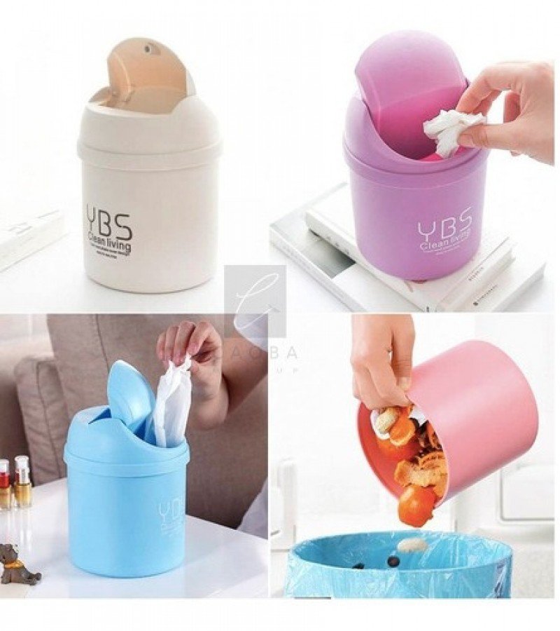 Mini Desktop Trash Bin with Flip Lid – Portable Car & Table Dustbin