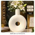 Modern Ribbed Ceramic Decorative Vase – Donut, Wave Grid & Oval Shapes