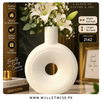 Modern Ribbed Ceramic Decorative Vase – Donut, Wave Grid & Oval Shapes