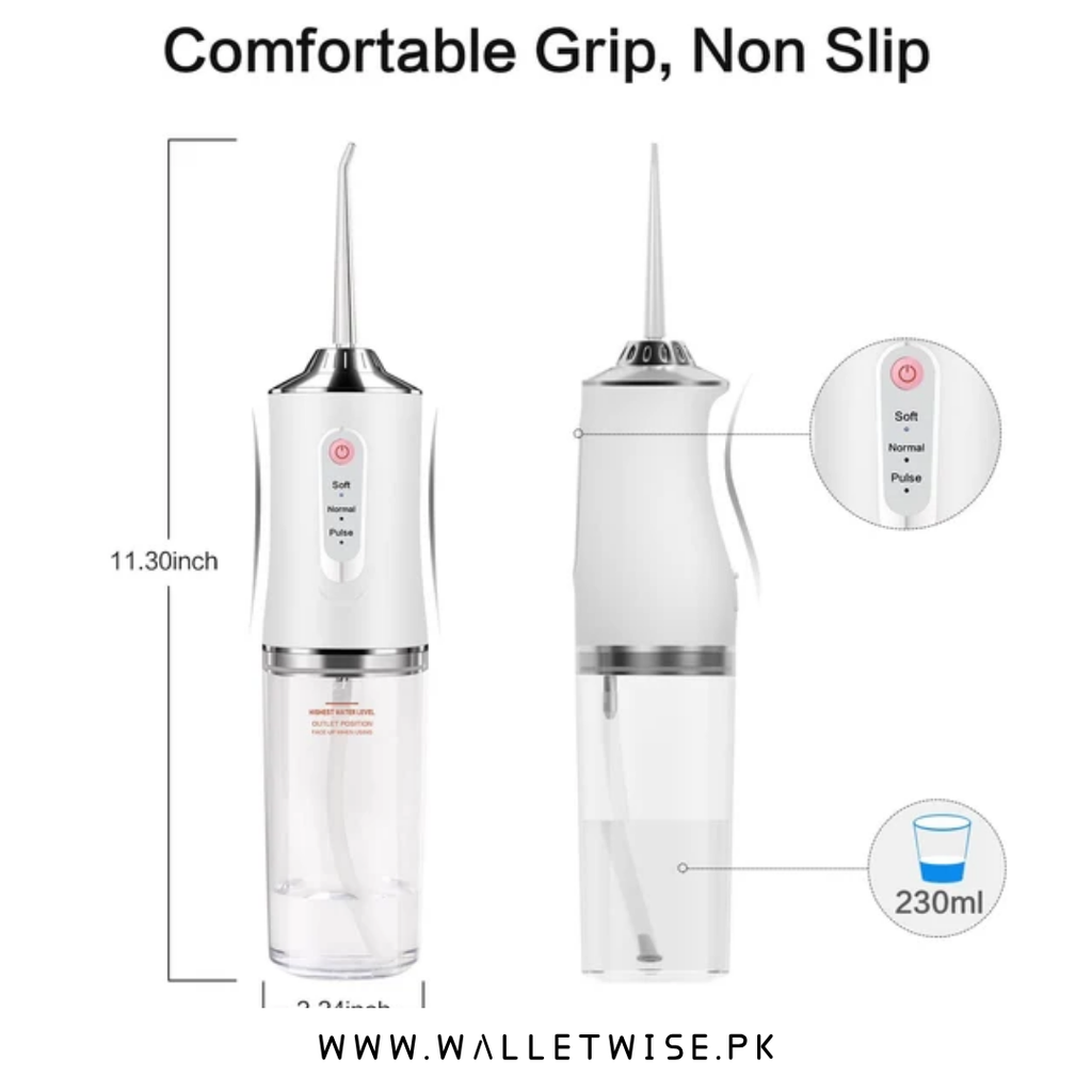 Portable Electric Water Flosser – 230ml Rechargeable Oral Irrigator