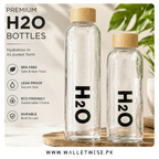 Premium Borosilicate Glass Water Bottle with Bamboo Lid – 350ML|500ML|750ML|1000ML