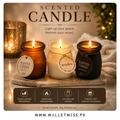 Premium Scented Candle in Glass Jar – Long Lasting Aromatherapy Candle