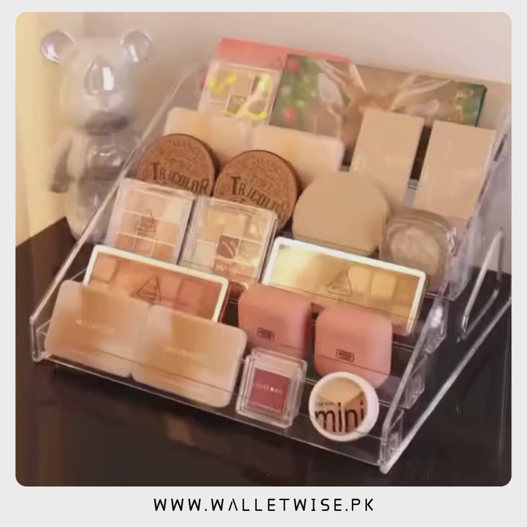 5-Tier Acrylic Nail Polish Organizer, Clear Nail Polish Holder & Display Rack, Multi-Purpose Cosmetic Storage Stand for Nail Tools, Lipsticks, Essential Oils, Makeup & Beauty Accessories