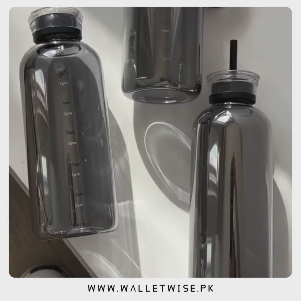 Time-Marked Gradient Glass Water Bottle 750ml