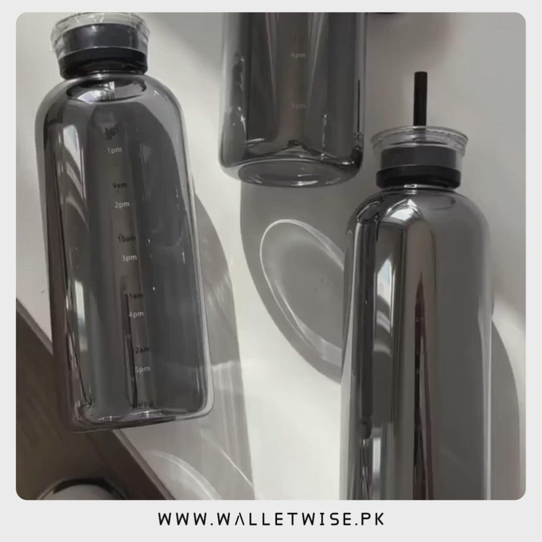 Time-Marked Gradient Glass Water Bottle 750ml