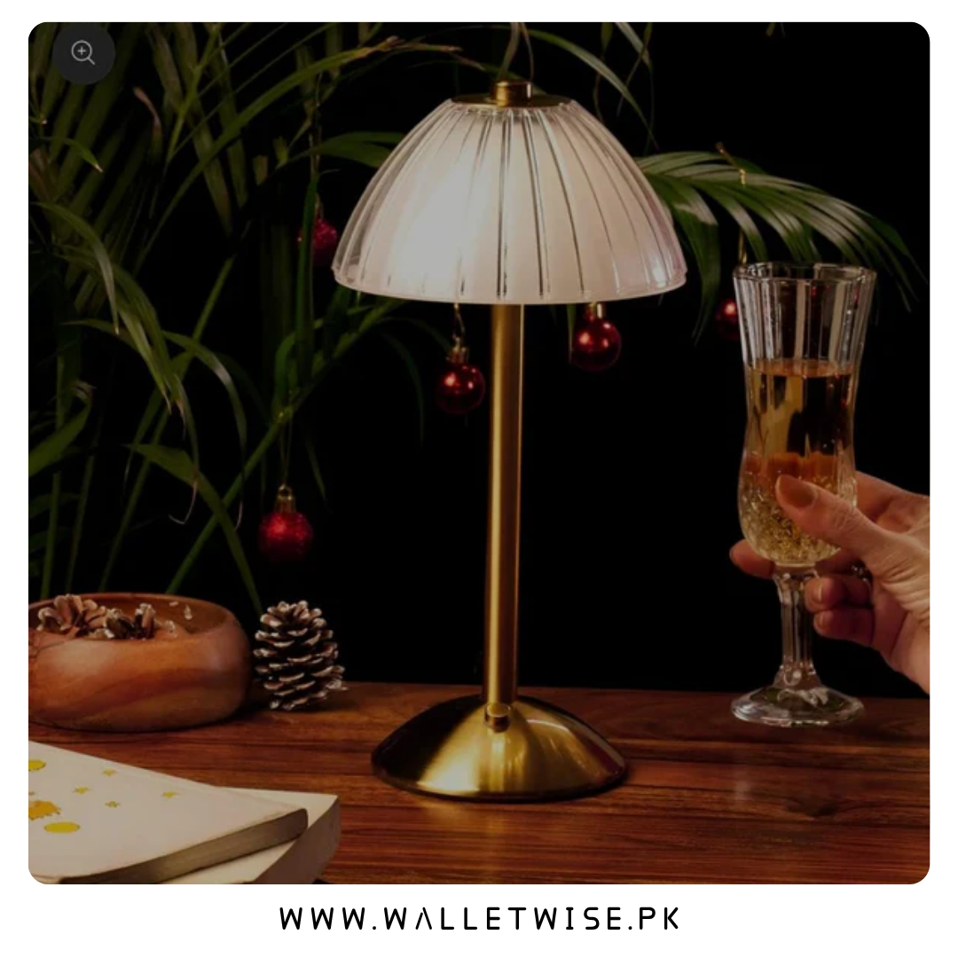 Rechargeable Mushroom Table Lamp – 3 Color Dimmable Cordless LED Lamp