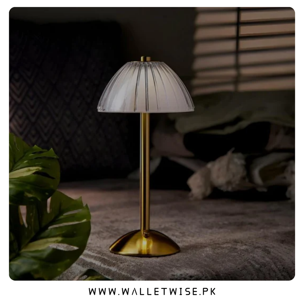Rechargeable Mushroom Table Lamp – 3 Color Dimmable Cordless LED Lamp