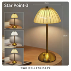 Rechargeable Mushroom Table Lamp – 3 Color Dimmable Cordless LED Lamp
