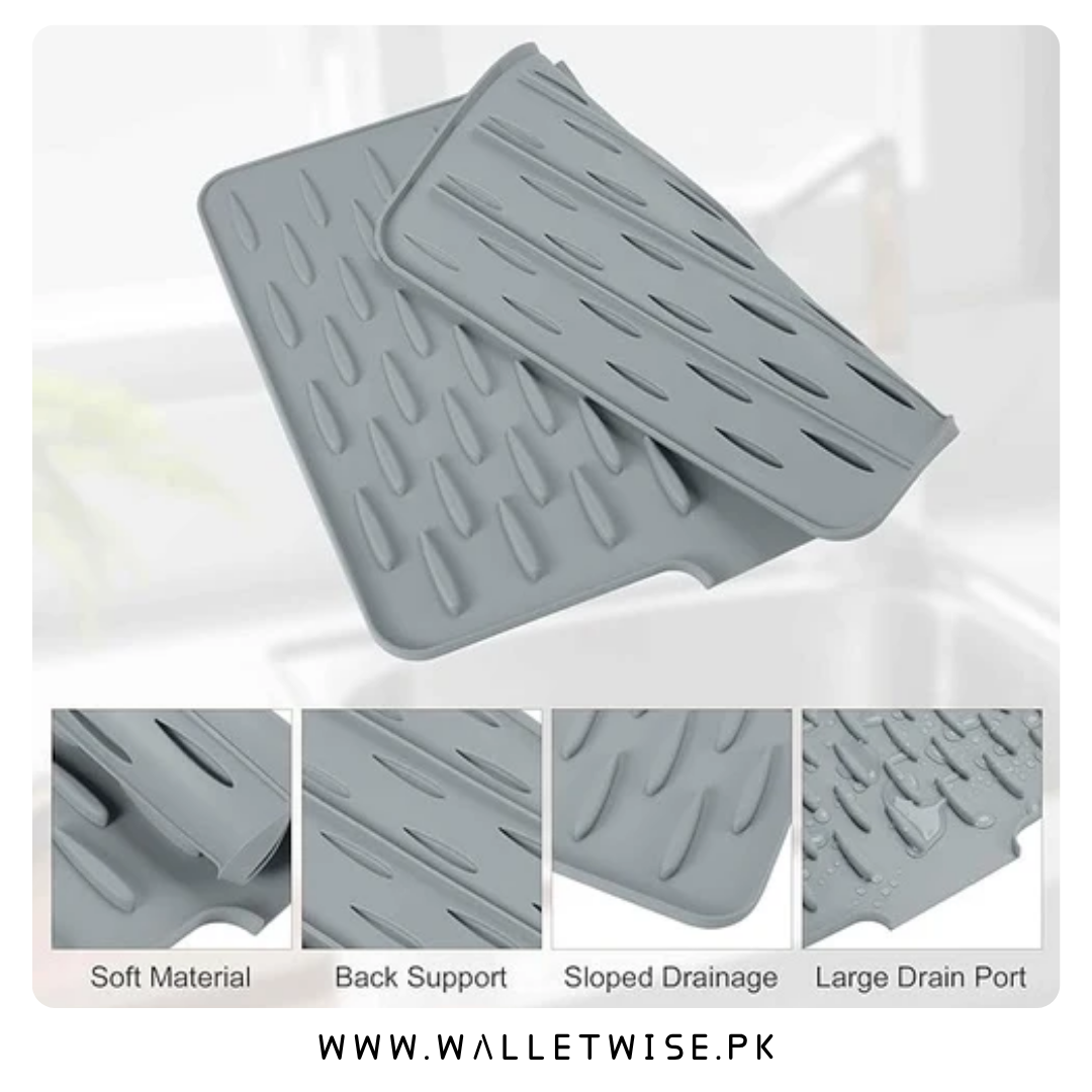 Large Silicone Dish Drying Mat – Heat-Resistant Non-Slip Kitchen Countertop Mat